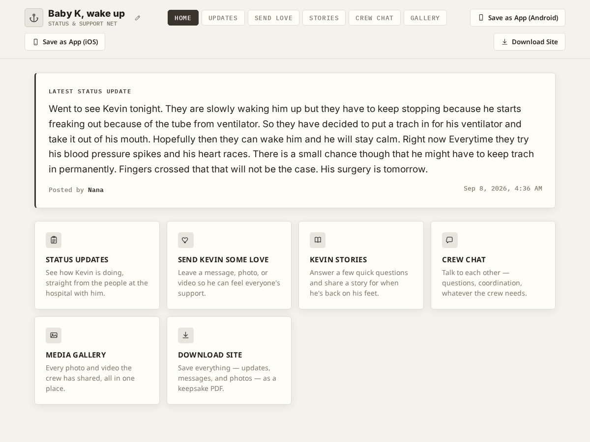 Landing-page snapshot of kevinscrew.com
