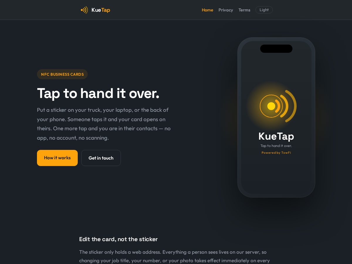 Landing-page snapshot of kuetap.com
