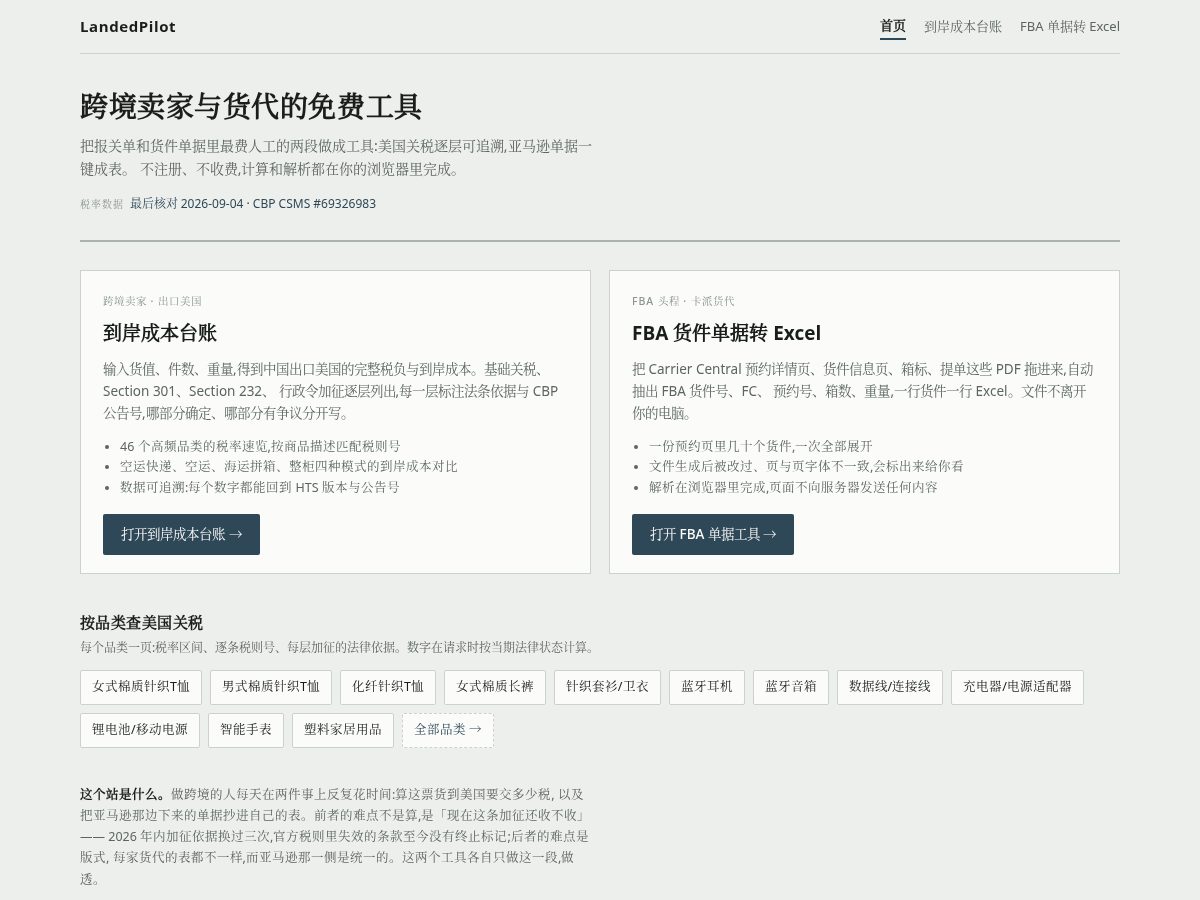 Landing-page snapshot of landedpilot.xyz