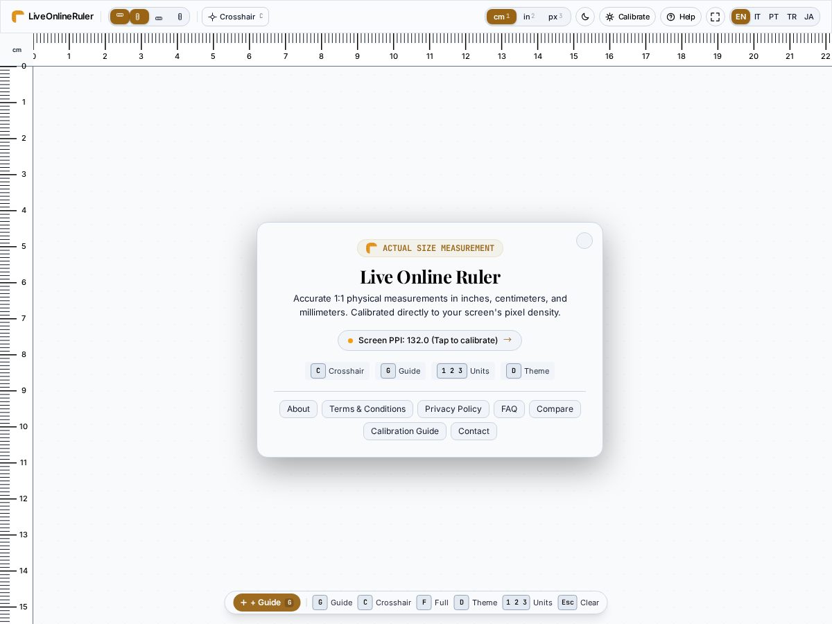 Landing-page snapshot of liveonlineruler.com