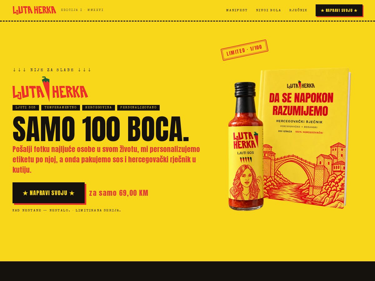 Landing-page snapshot of ljutaherka.com