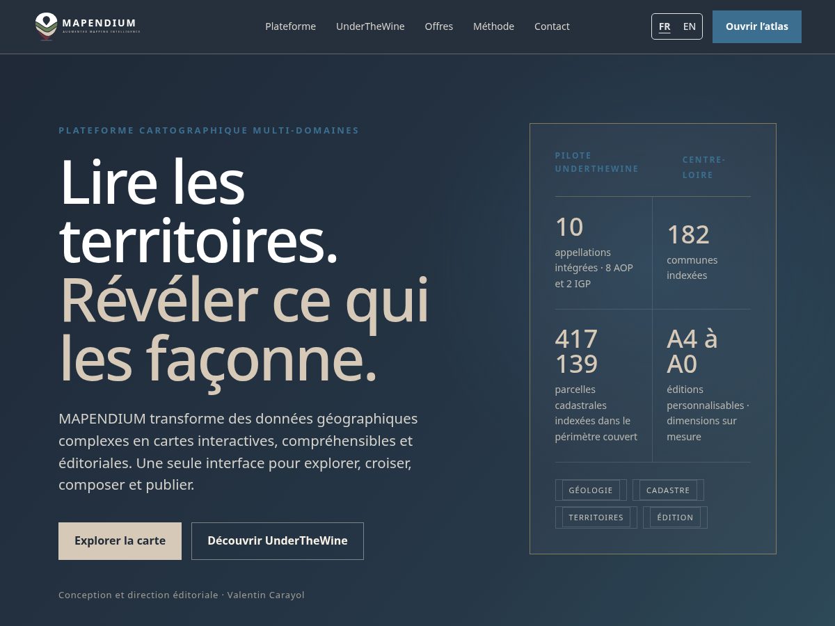 Landing-page snapshot of mapendium.com
