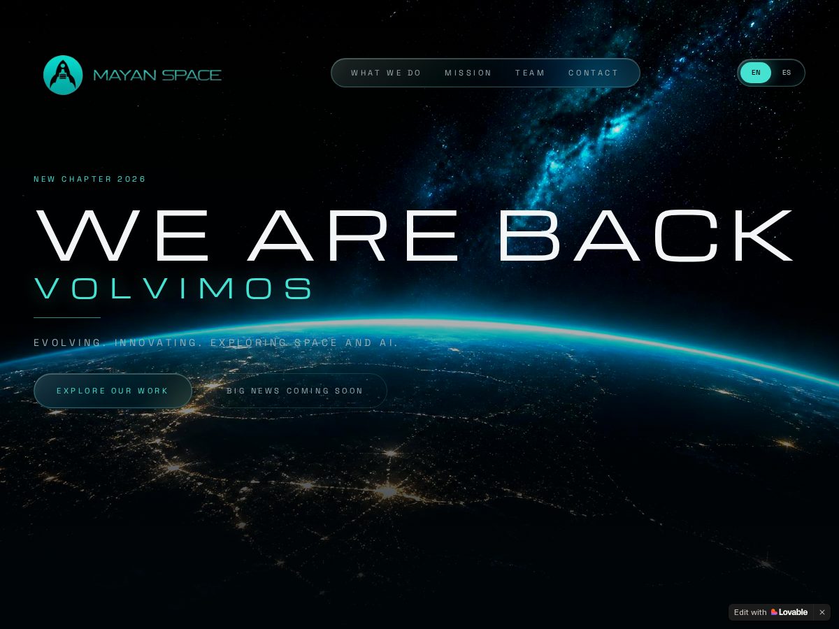 Landing-page snapshot of mayanspace.org