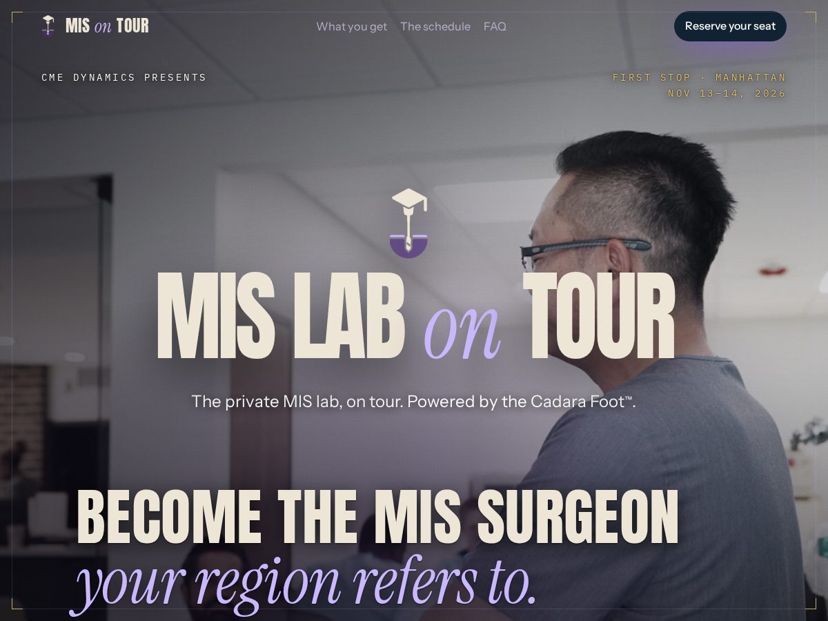 Landing-page snapshot of mislabontour.com