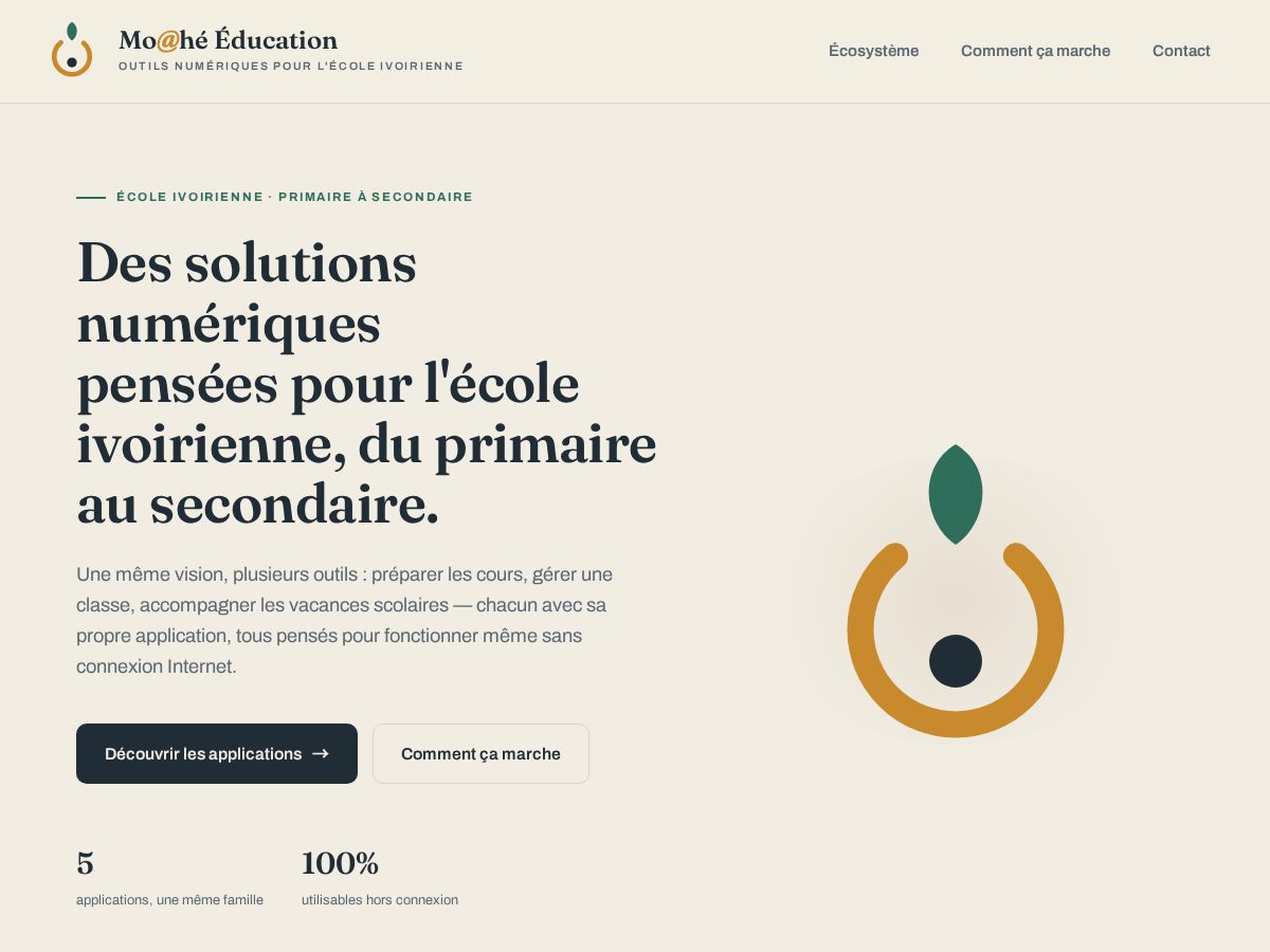 Landing-page snapshot of moahe-education.com