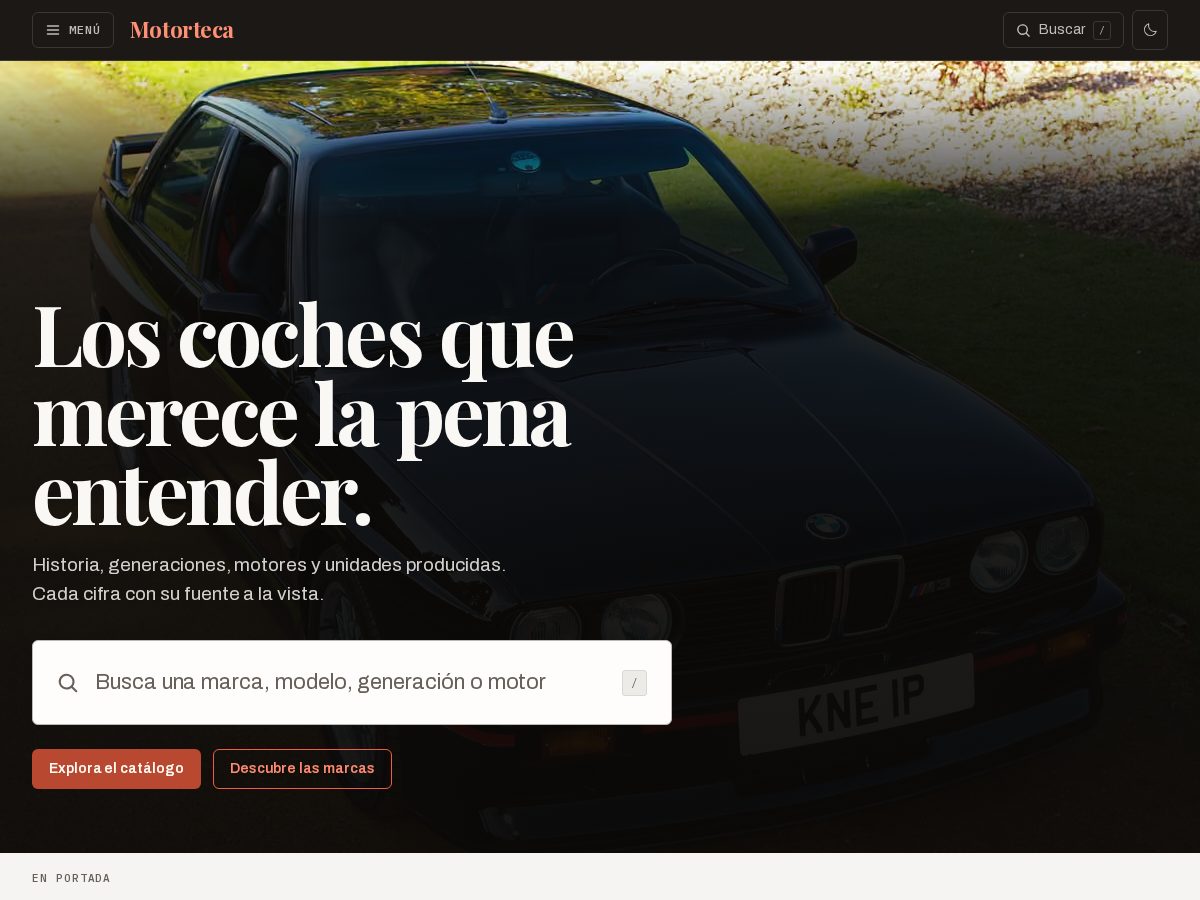 Landing-page snapshot of motorteca.com