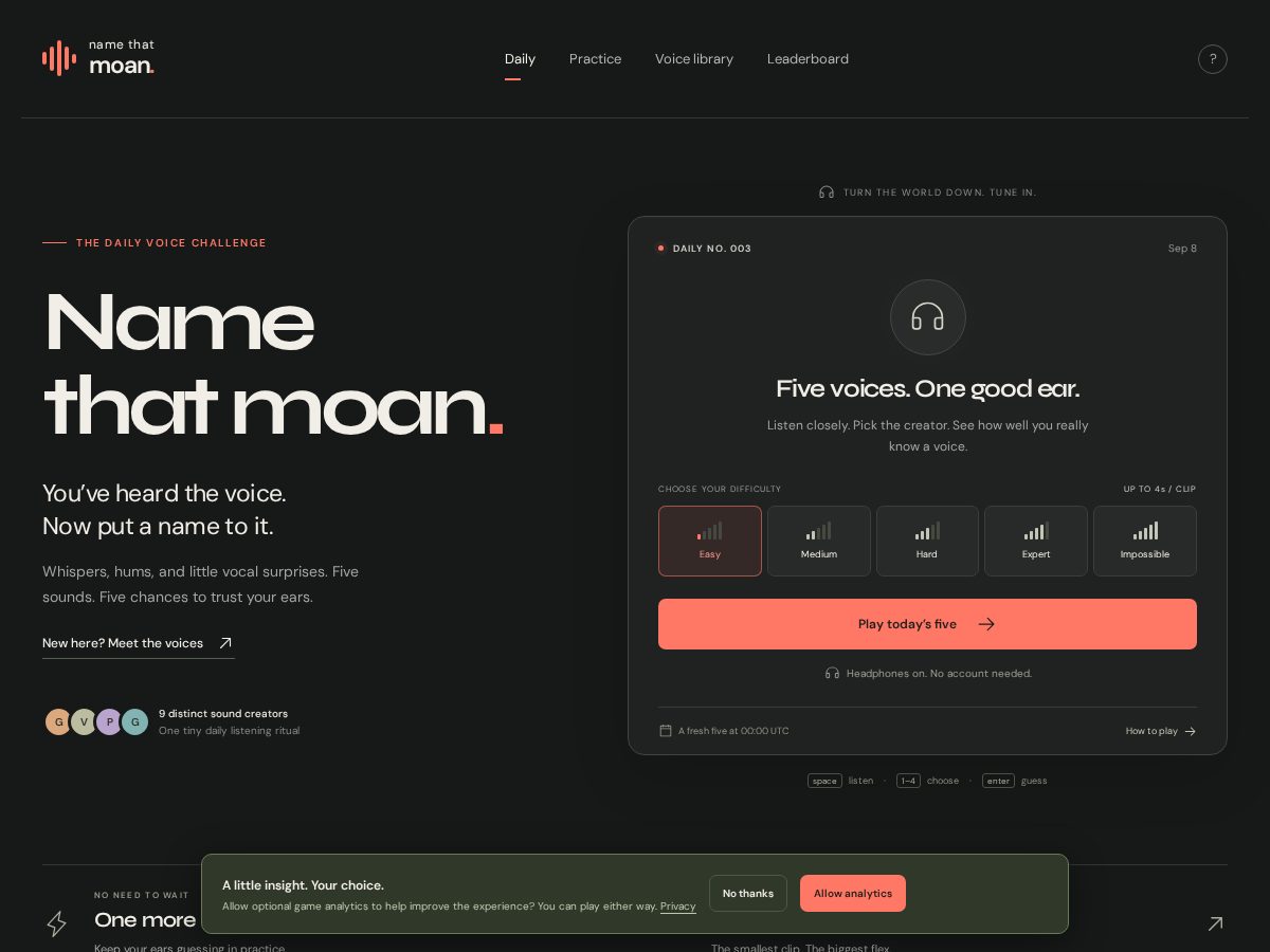 Landing-page snapshot of namethatmoan.online