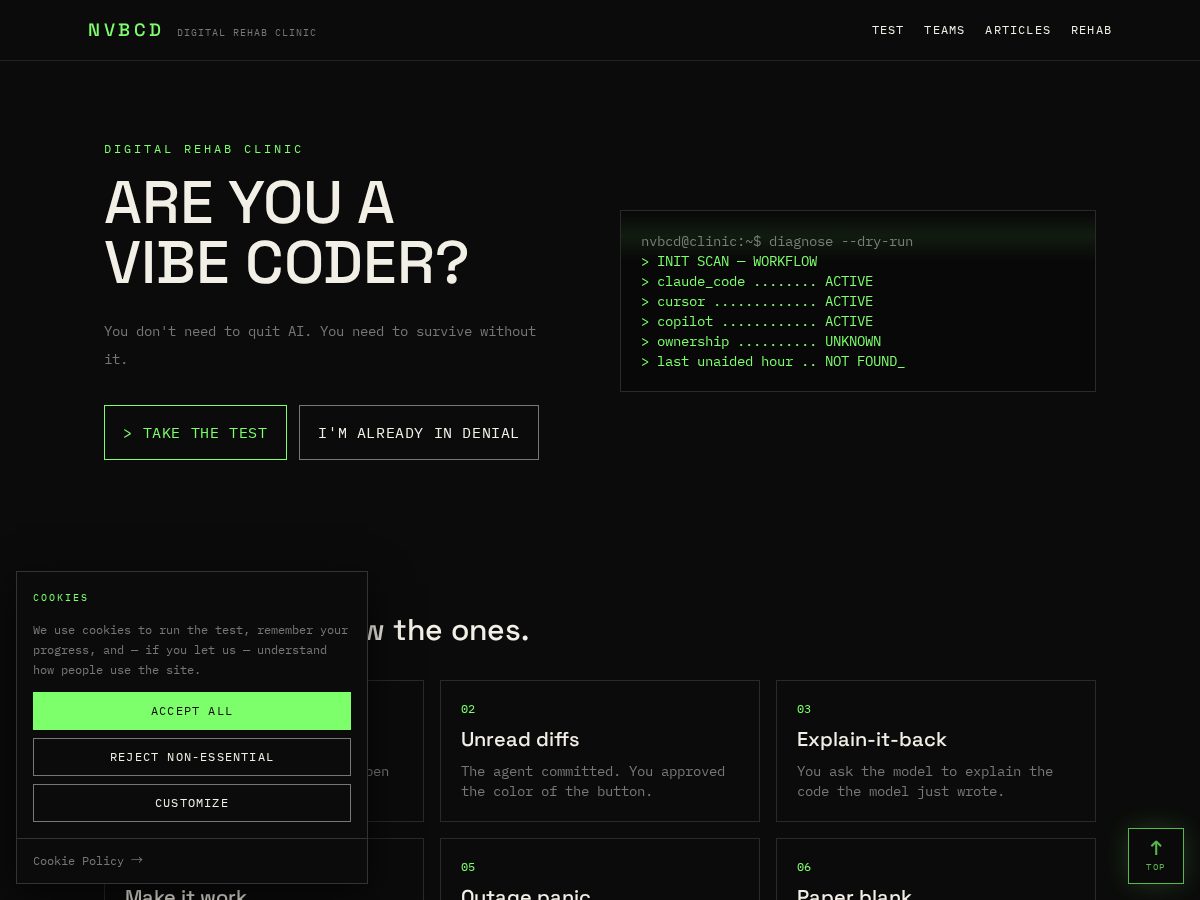 Landing-page snapshot of nvbcd.com