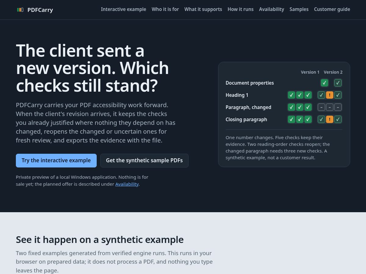 Landing-page snapshot of pdfcarry.com