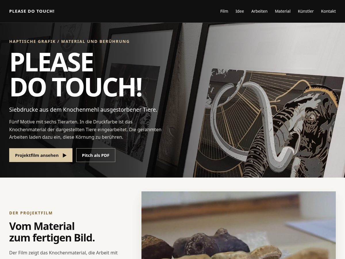 Landing-page snapshot of please-do-touch.com