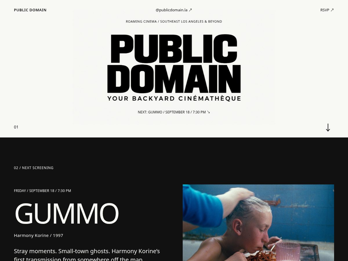 Landing-page snapshot of publicdomainla.com