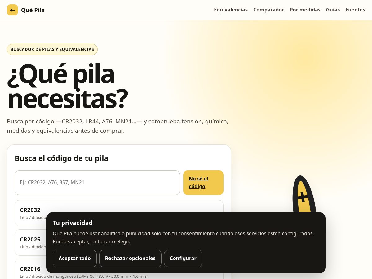 Landing-page snapshot of quepila.site