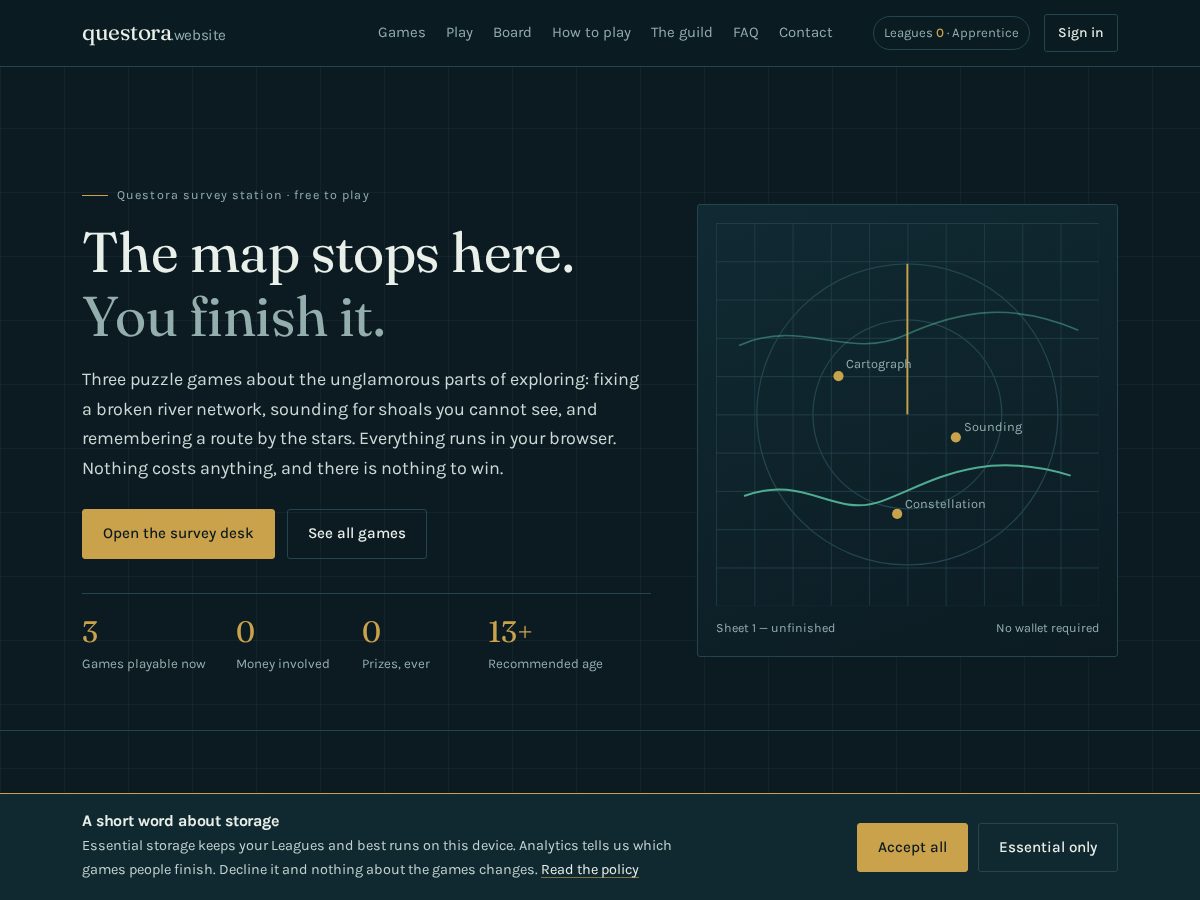 Landing-page snapshot of questora.website