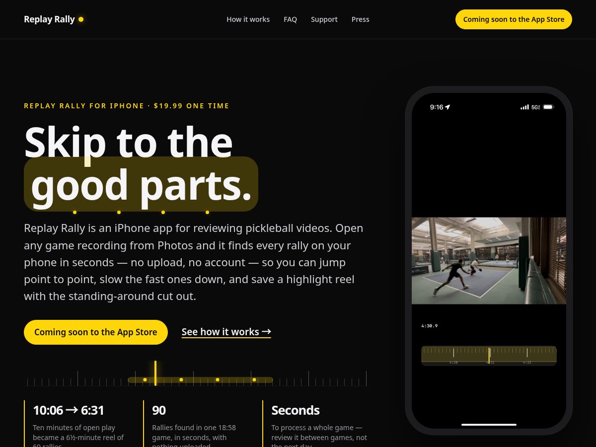 Landing-page snapshot of replayrally.com