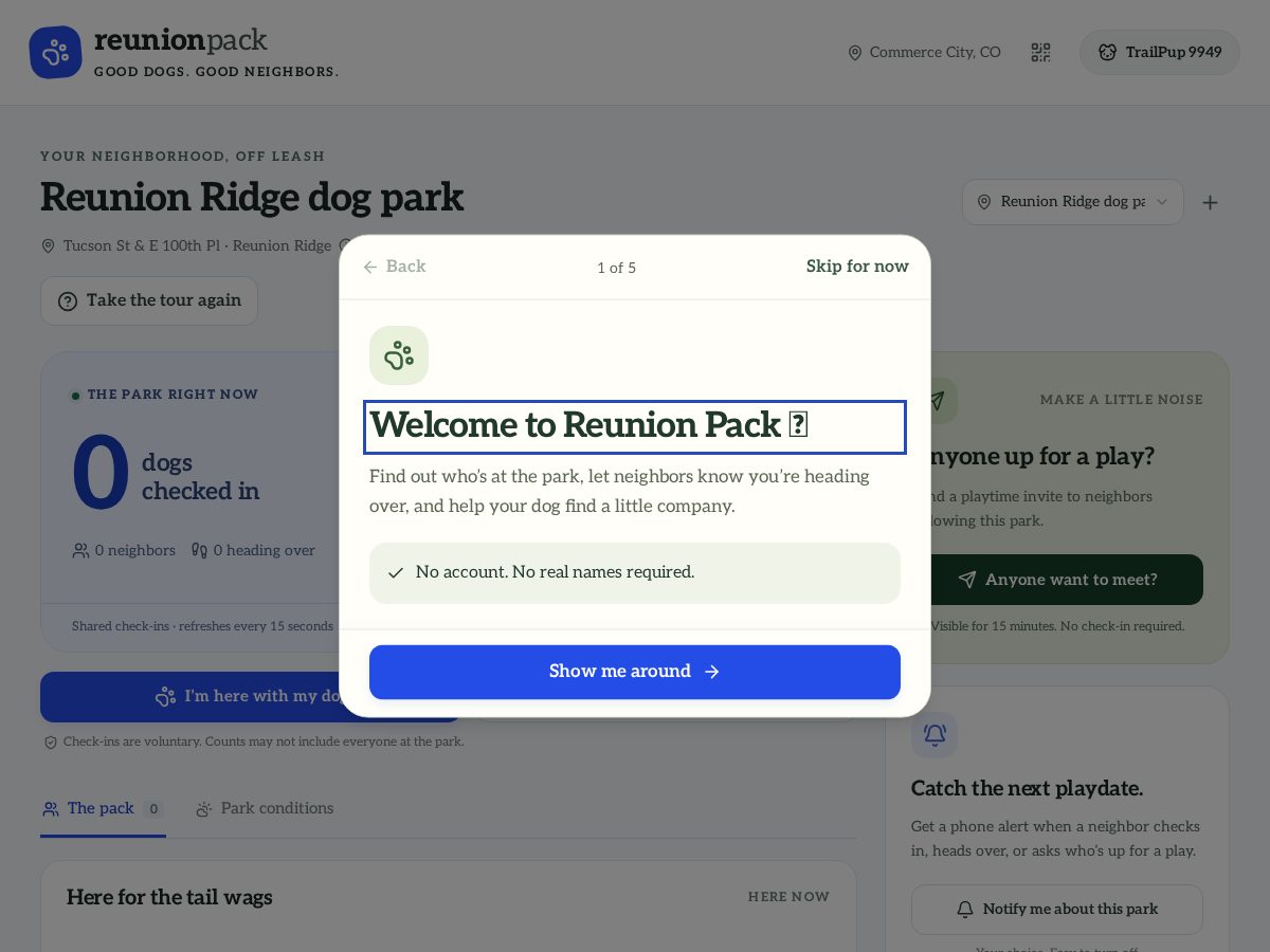 Landing-page snapshot of reunionpack.com