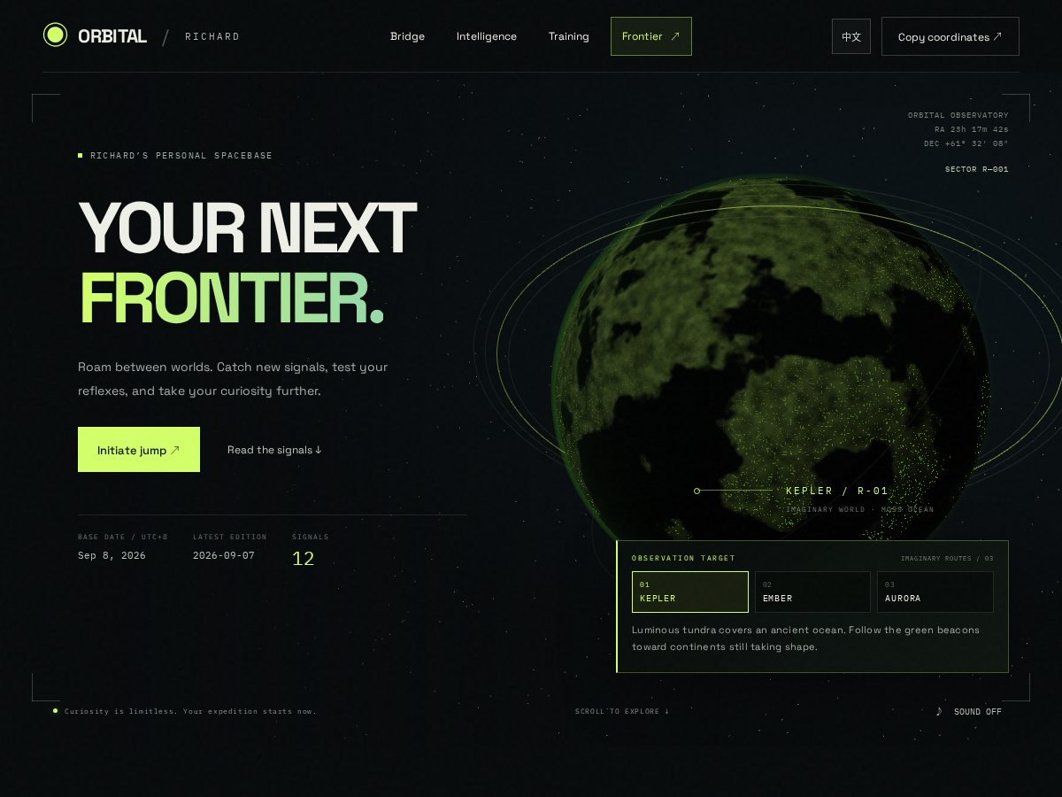 Landing-page snapshot of richard.stream