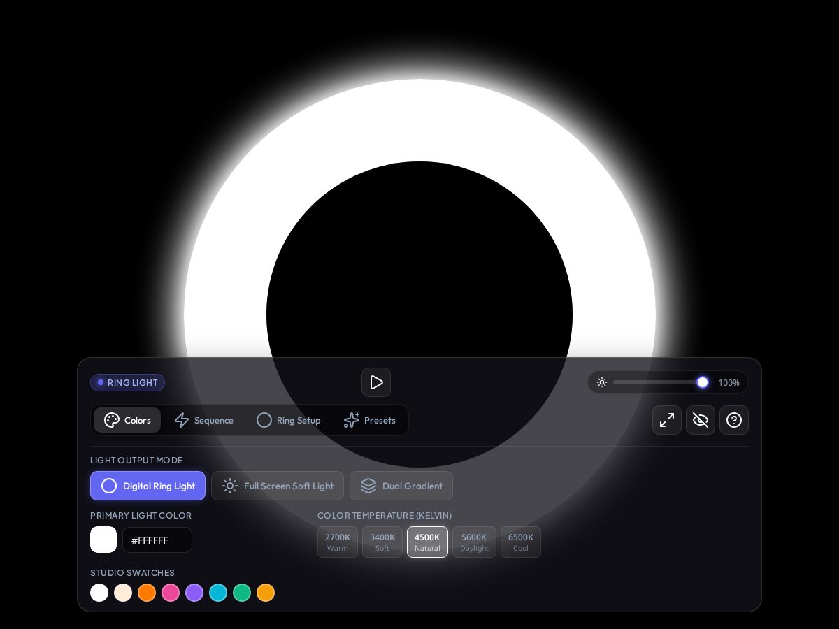 Landing-page snapshot of ringlight.online