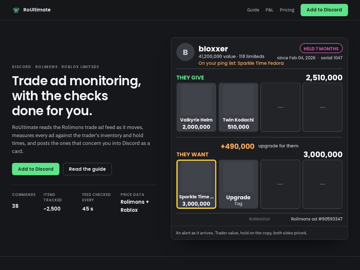 Landing-page snapshot of roultimate.com