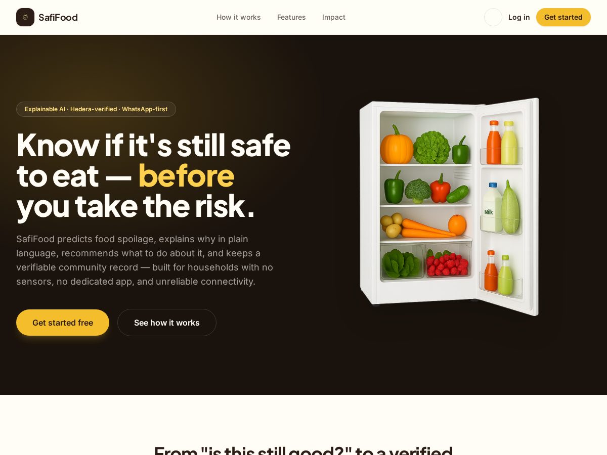 Landing-page snapshot of safifood.space