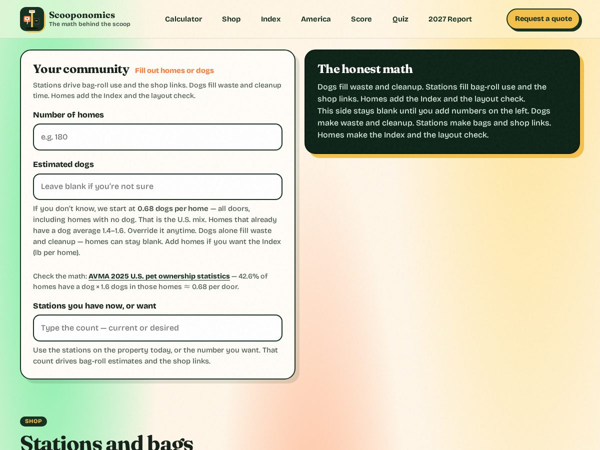 Landing-page snapshot of scooponomics.com