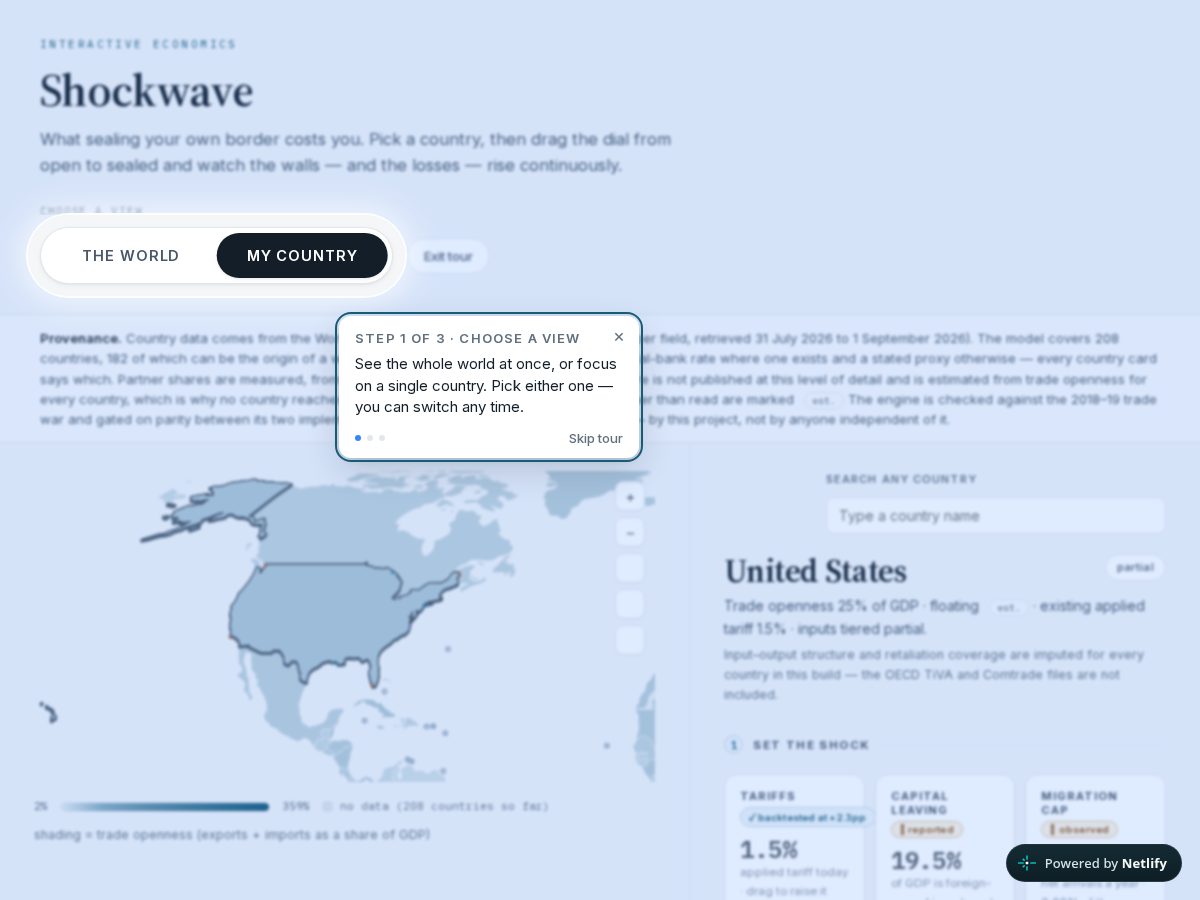Landing-page snapshot of shock-wave.space