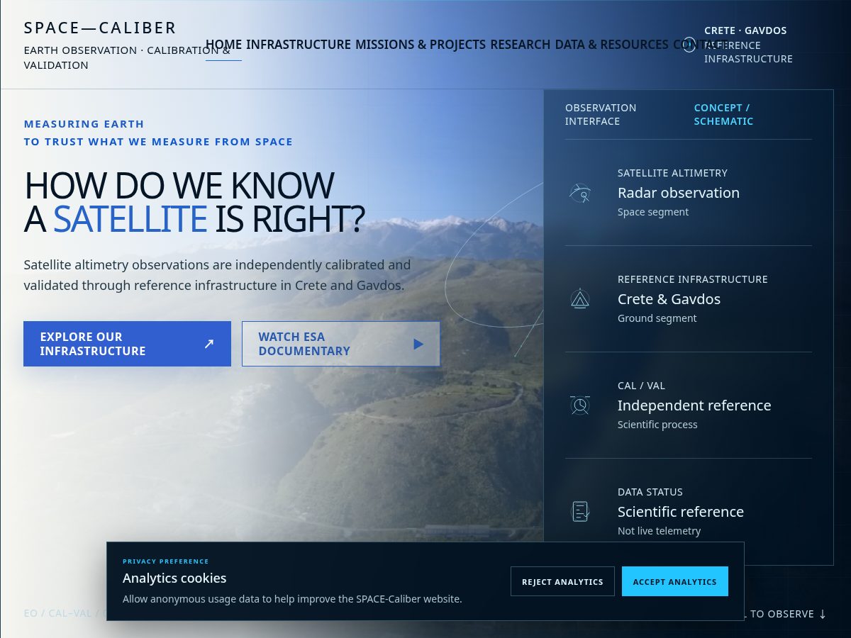Landing-page snapshot of space-caliber.com
