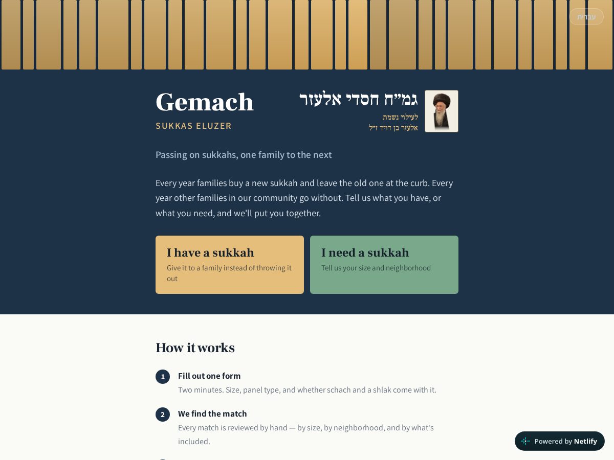 Landing-page snapshot of sukkahseluzer.com