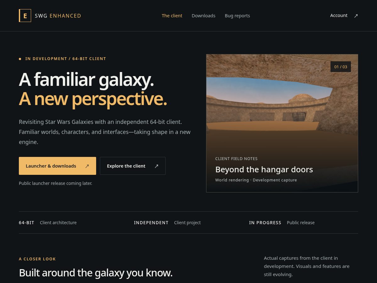 Landing-page snapshot of swgenhanced.com