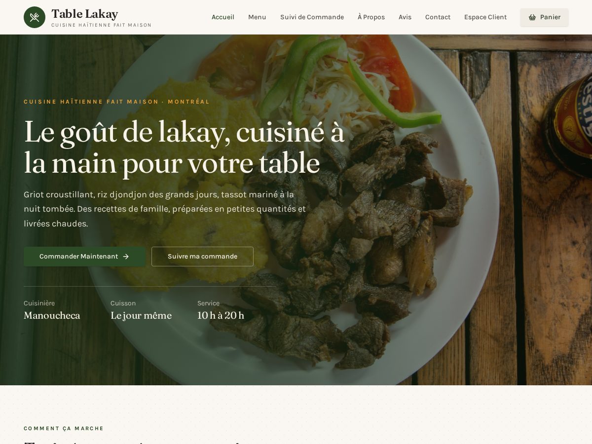 Landing-page snapshot of tablelakay.com
