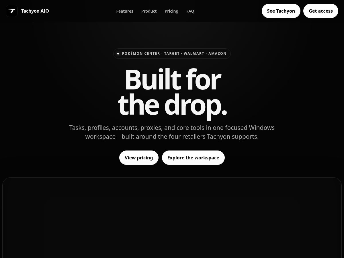 Landing-page snapshot of tachyonaio.com