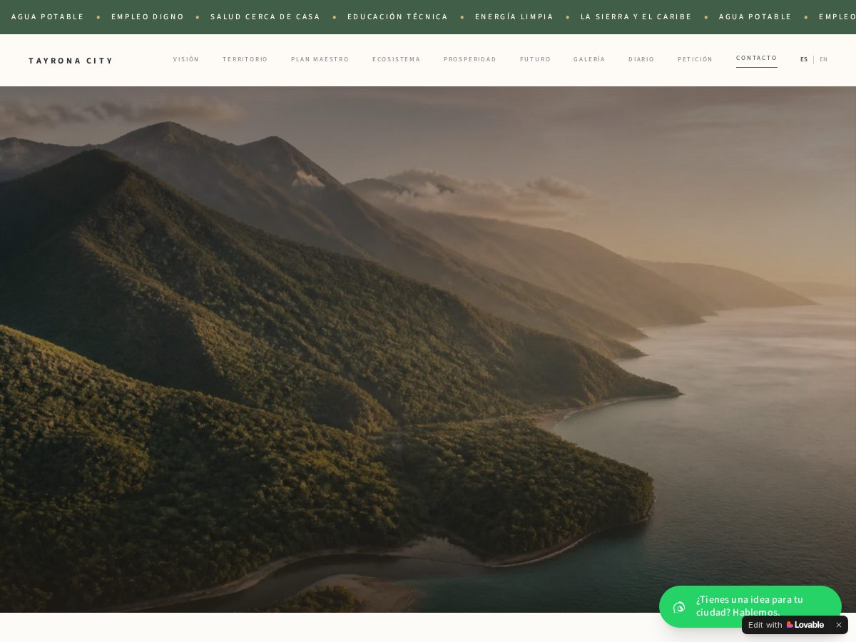 Landing-page snapshot of tayronacity.com