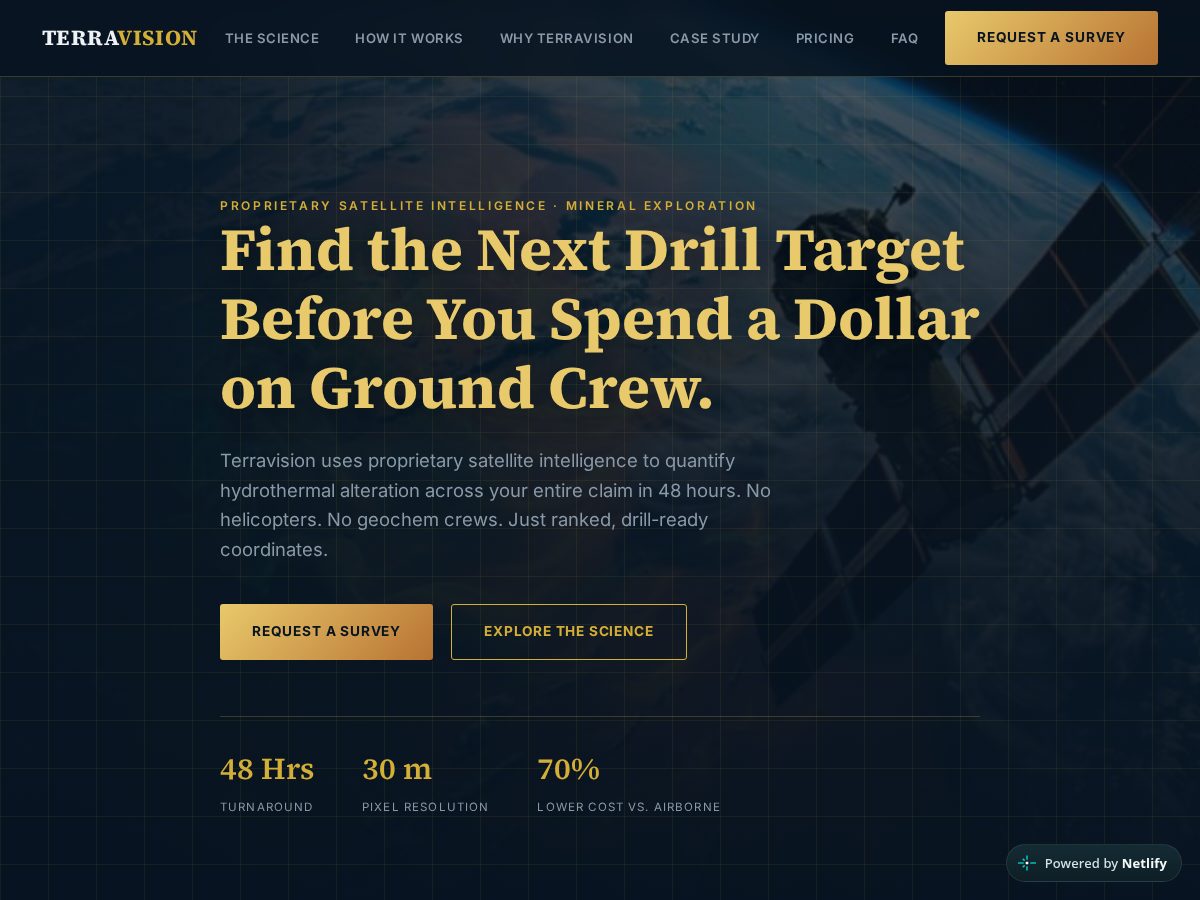 Landing-page snapshot of terravision.solutions