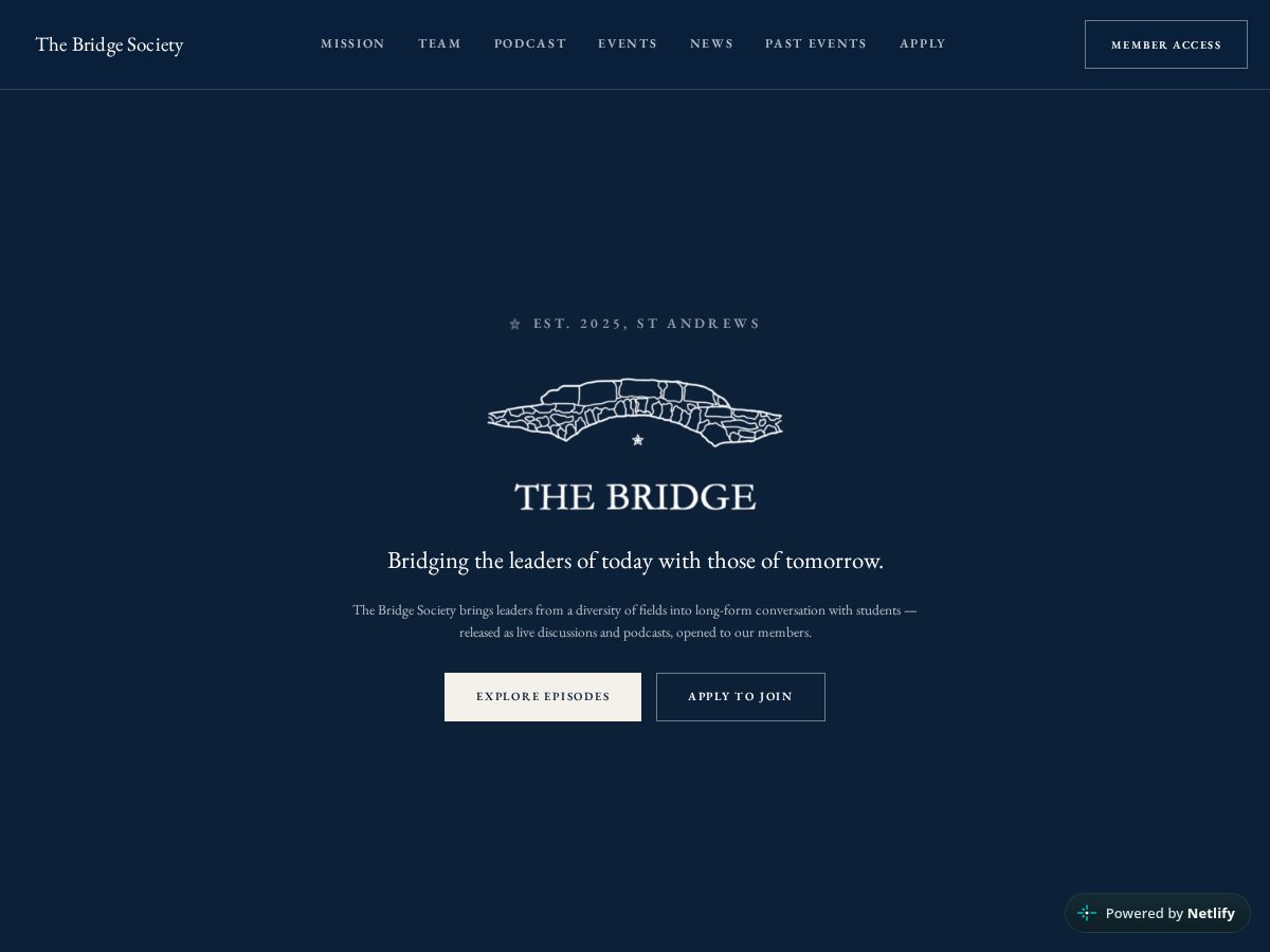 Landing-page snapshot of thebridgesoc.com
