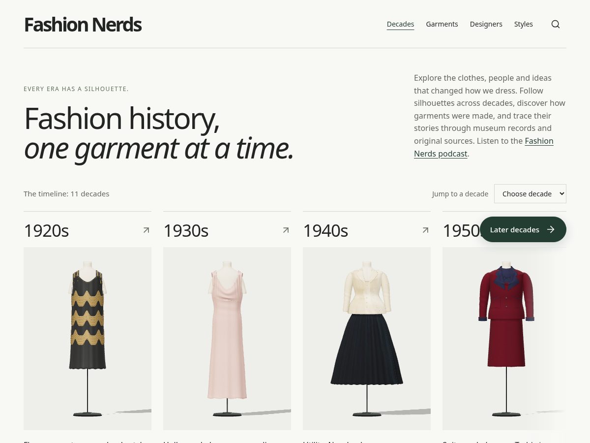 Landing-page snapshot of thefashionnerds.com