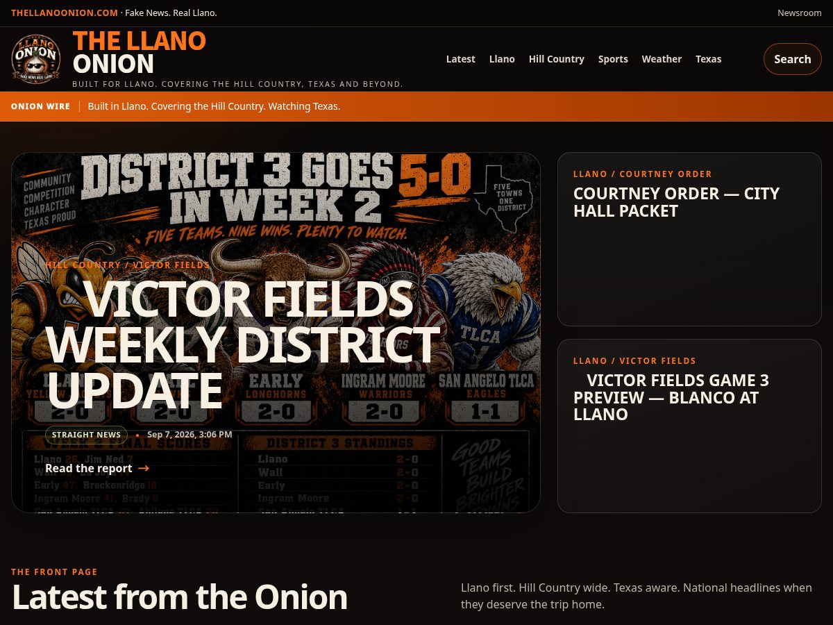 Landing-page snapshot of thellanoonion.com
