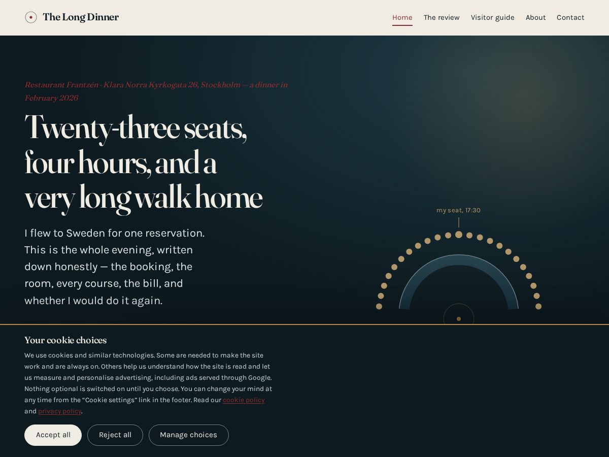 Landing-page snapshot of thelongdinner.com