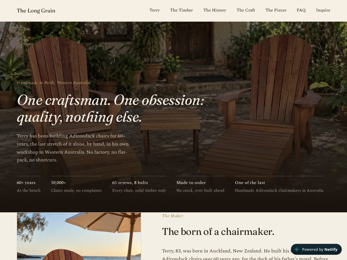 Landing-page snapshot of thelongrain.com