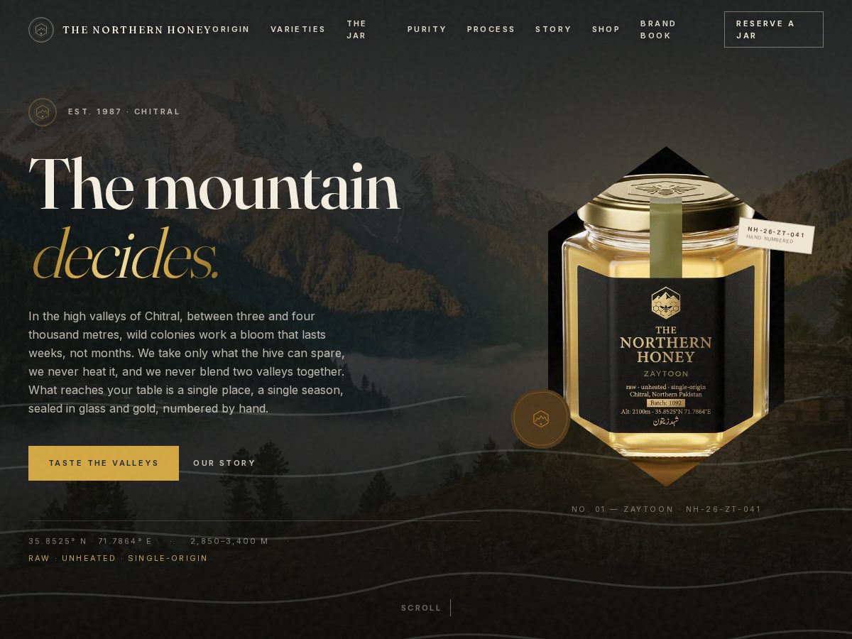 Landing-page snapshot of thenorthernhoney.com