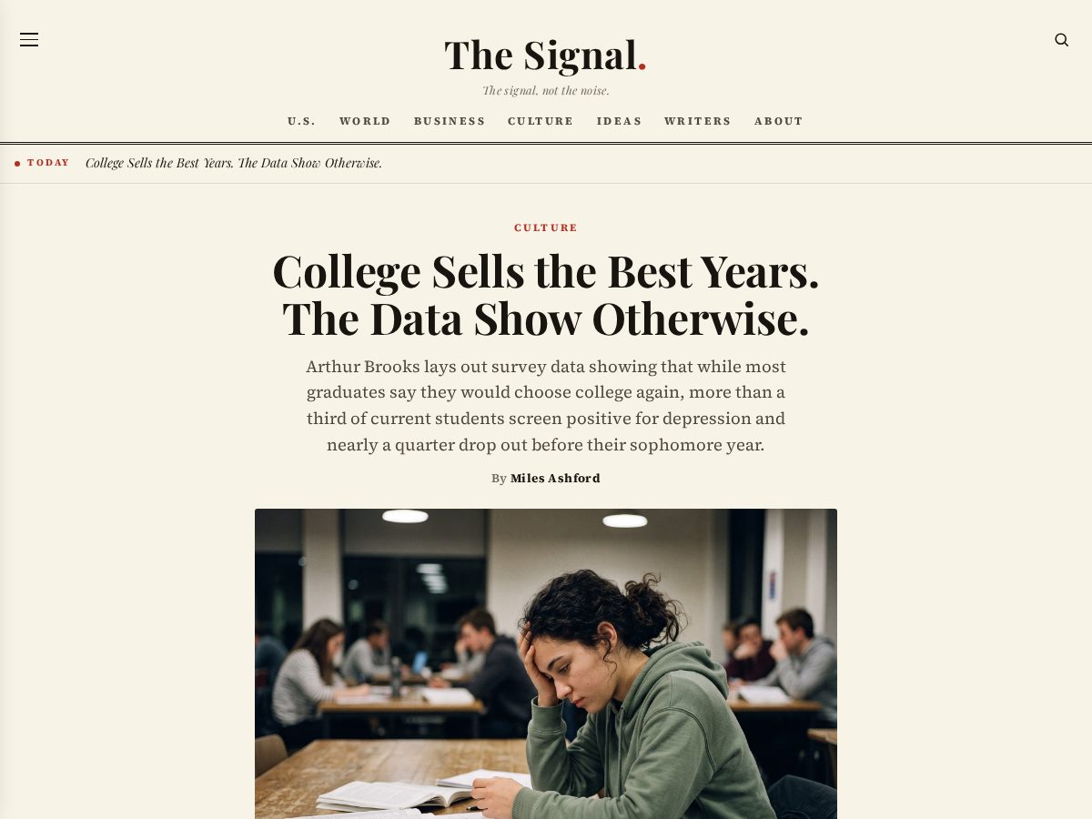 Landing-page snapshot of thesignaltoday.com