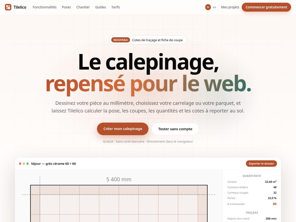 Landing-page snapshot of tilelico.com