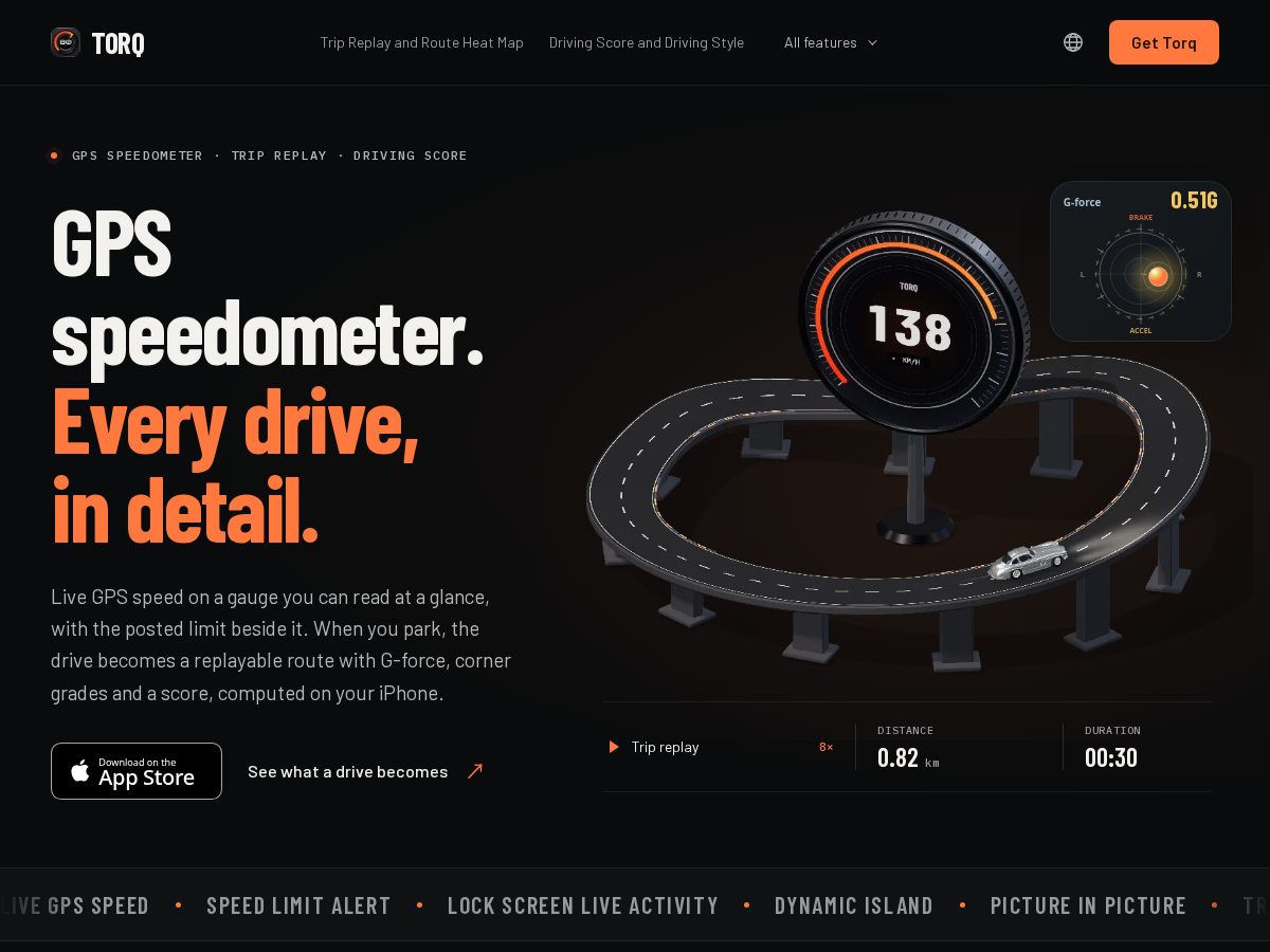 Landing-page snapshot of torqgps.com