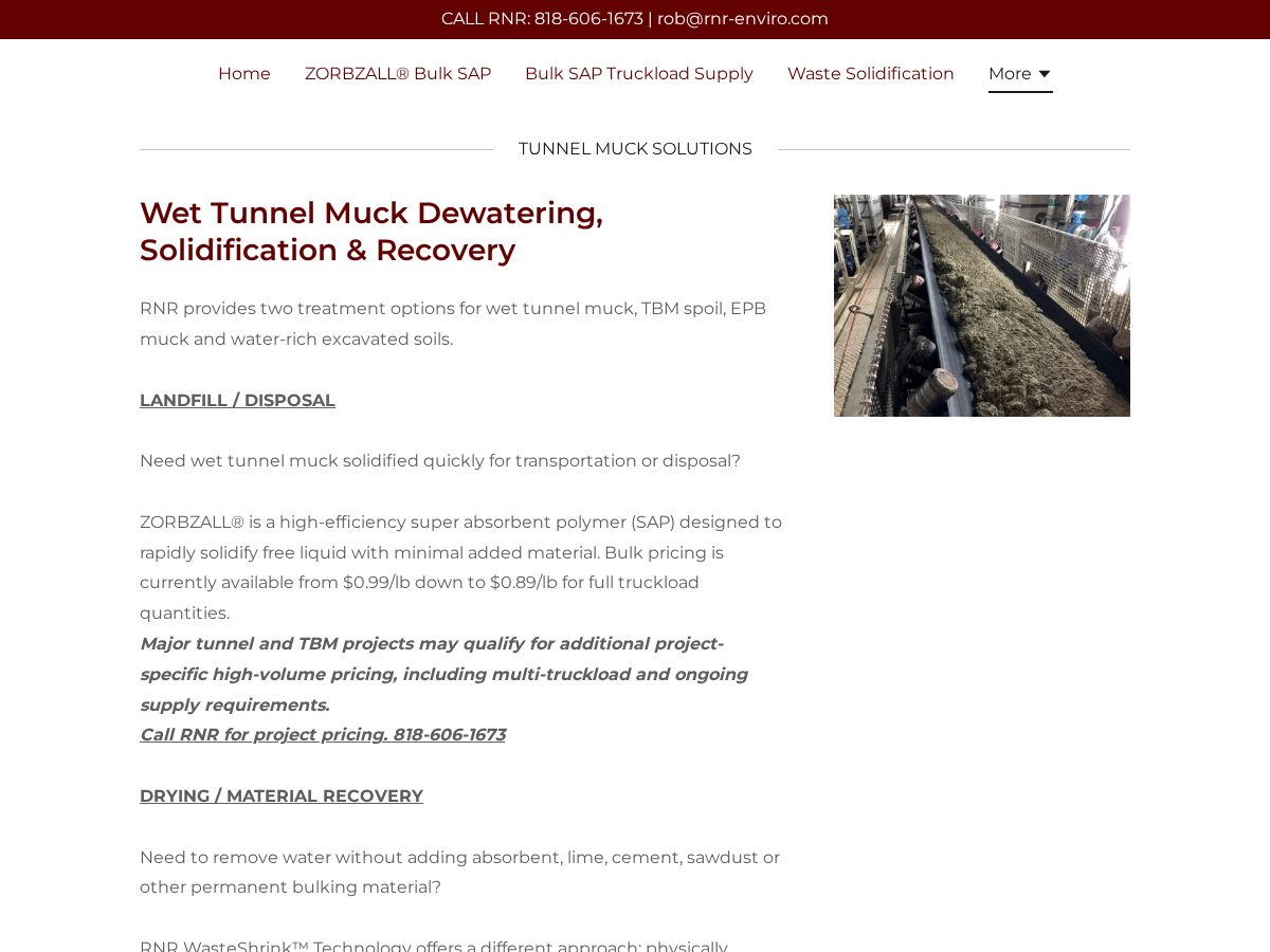 Landing-page snapshot of tunnelmuck.com