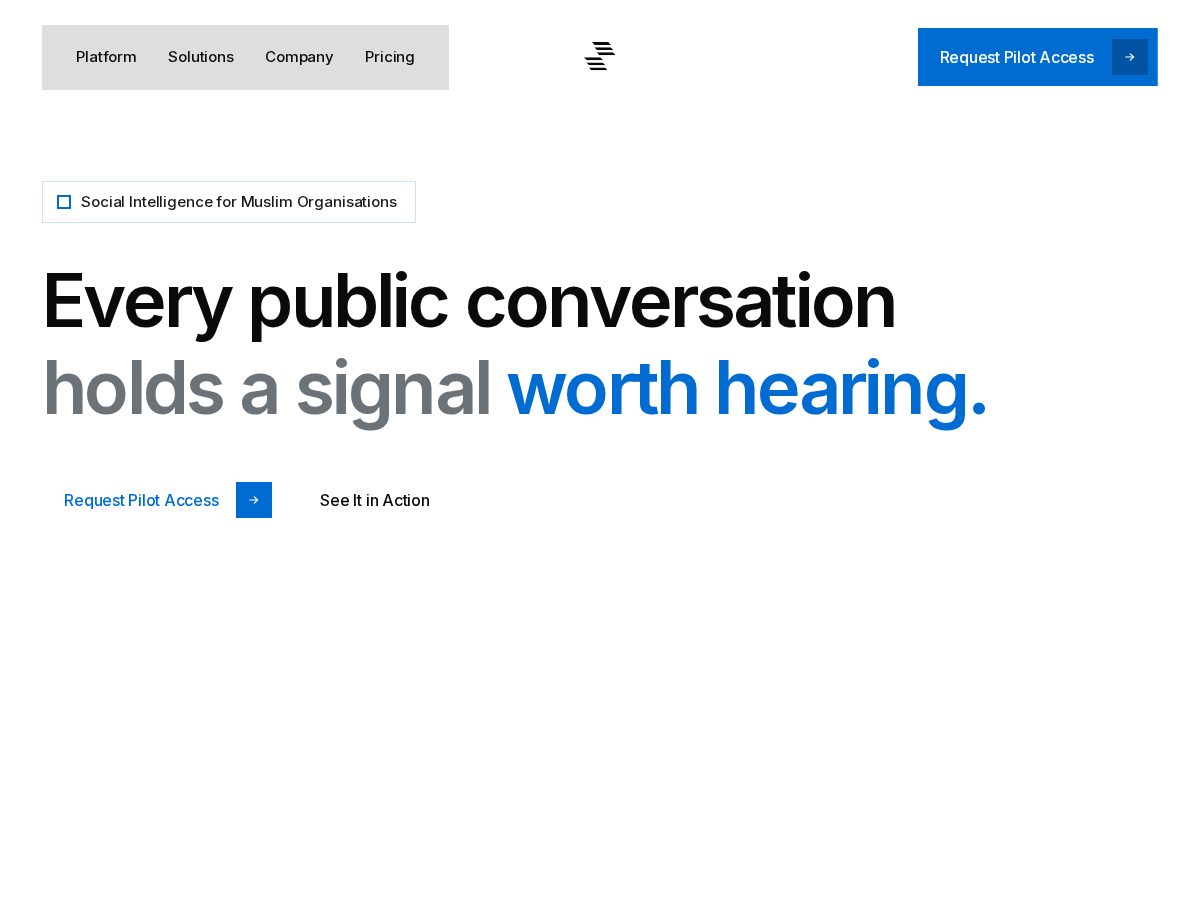 Landing-page snapshot of ummahsignal.com