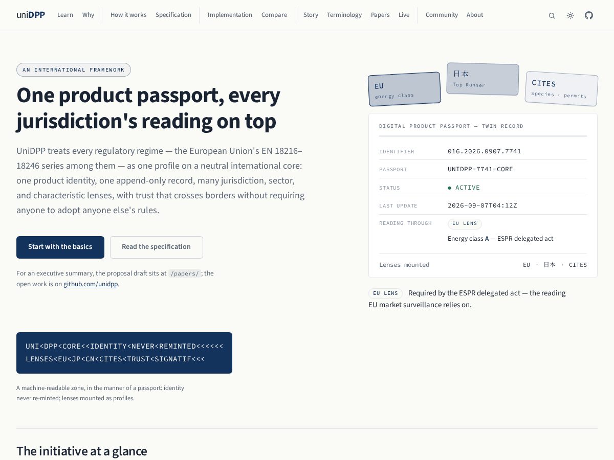 Landing-page snapshot of unidpp.com