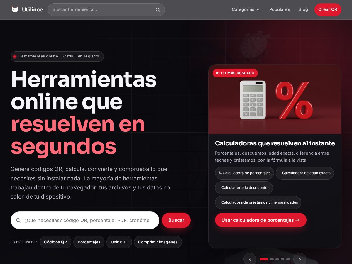 Landing-page snapshot of utilince.com
