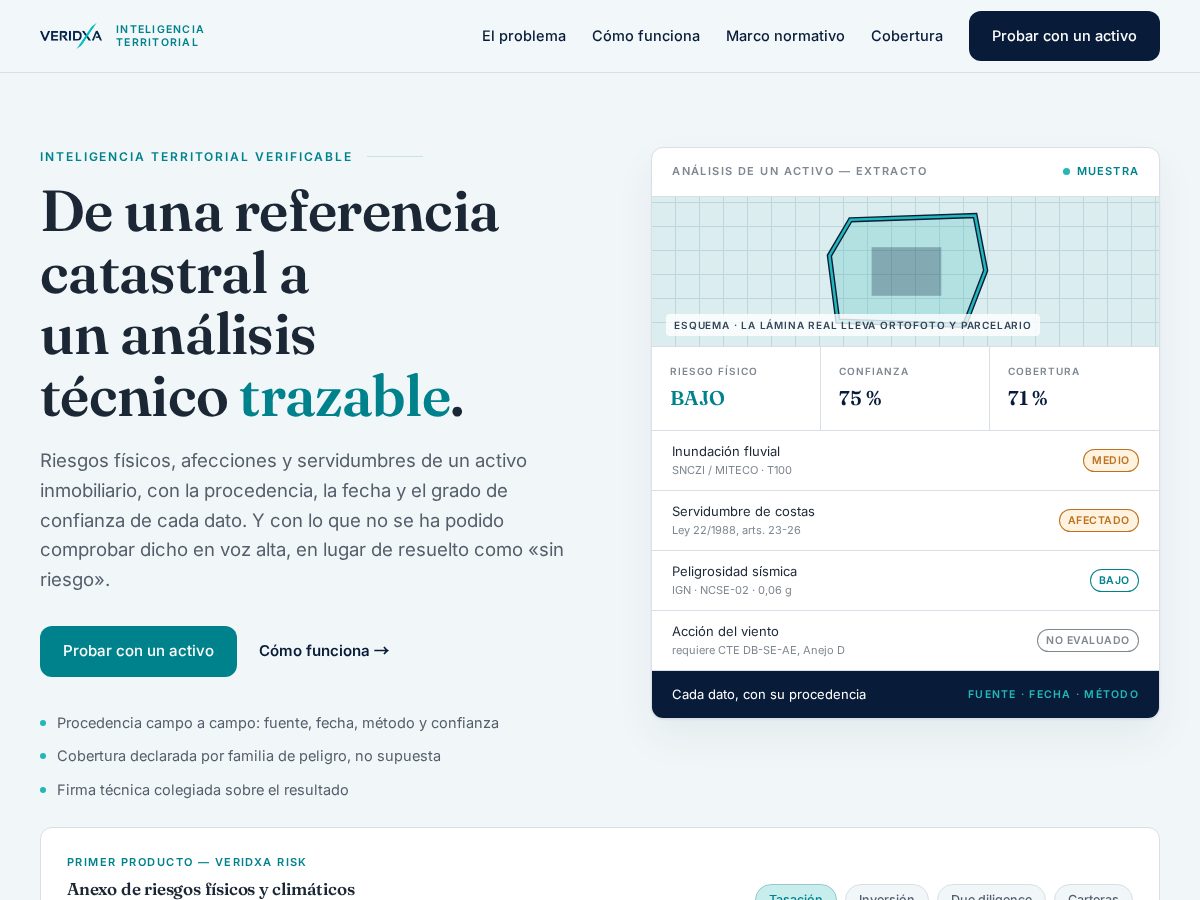 Landing-page snapshot of veridxa.com