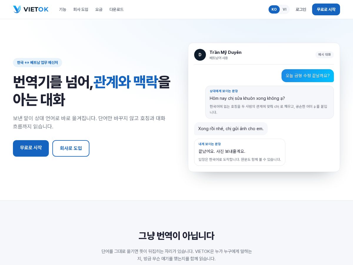Landing-page snapshot of vietokcorp.com
