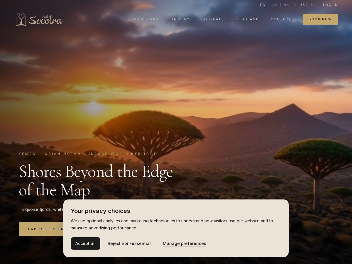 Landing-page snapshot of vsocotra.com