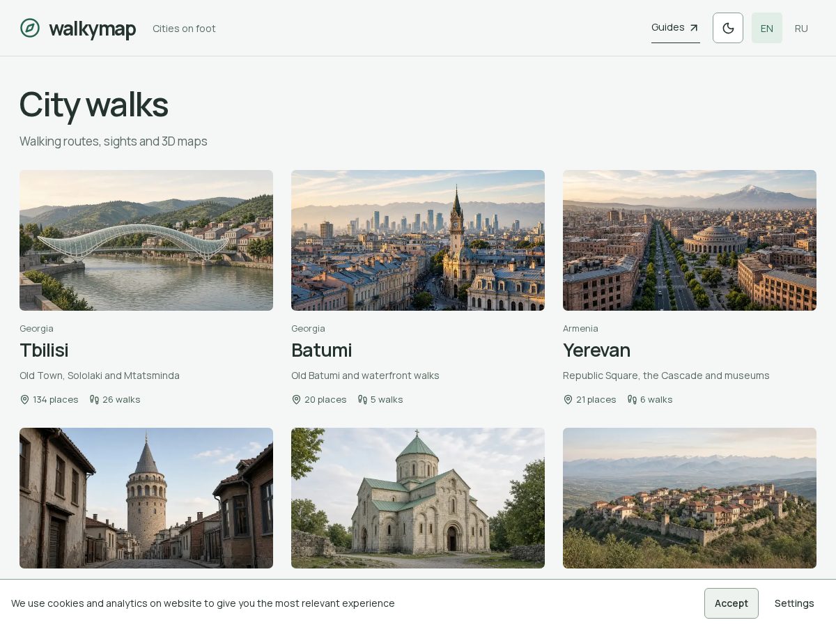 Landing-page snapshot of walkymap.com