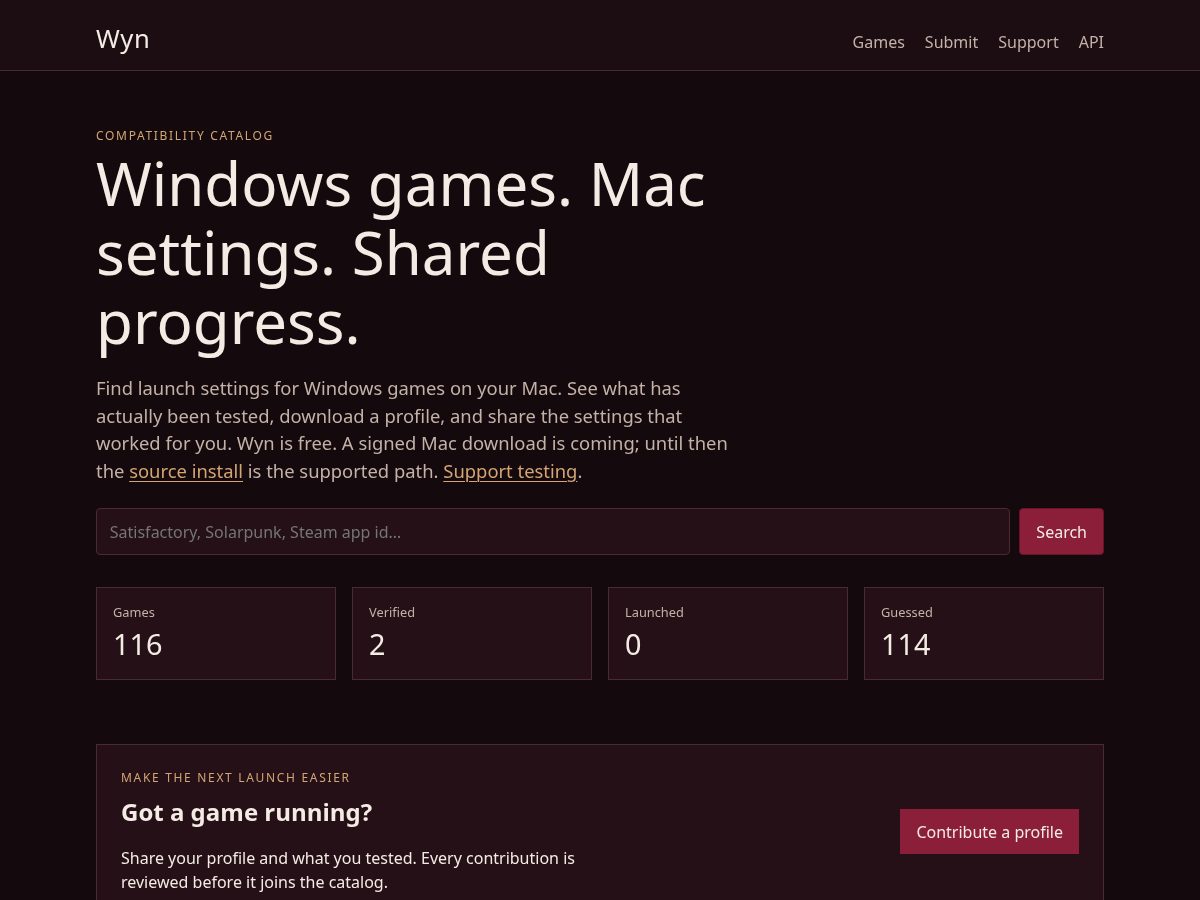 Landing-page snapshot of wyn-dev.com